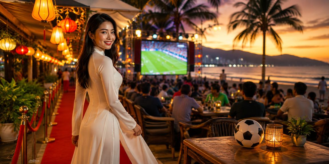 Người dùng tại Đà Nẵng xem bóng đá và theo dõi kèo cược qua điện thoại bên ly cà phê